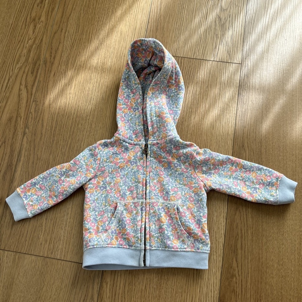 Ralph Lauren Baby Girl Flower Pattern Top Hoodie Zip UP US Baby Size 6 Months